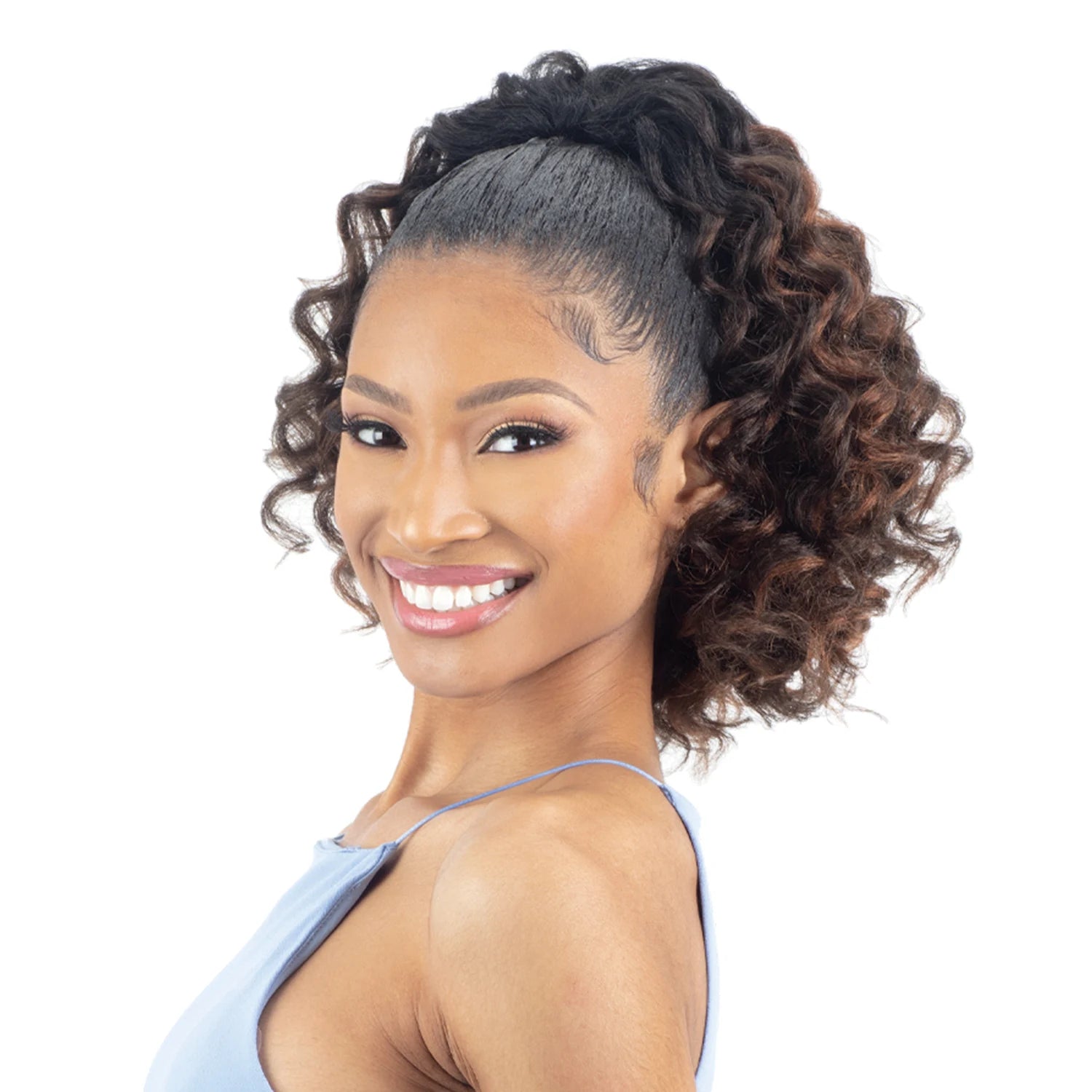 Shake-N-Go Synthetic Drawstring Ponytail Natural Me Natural Deep Curl