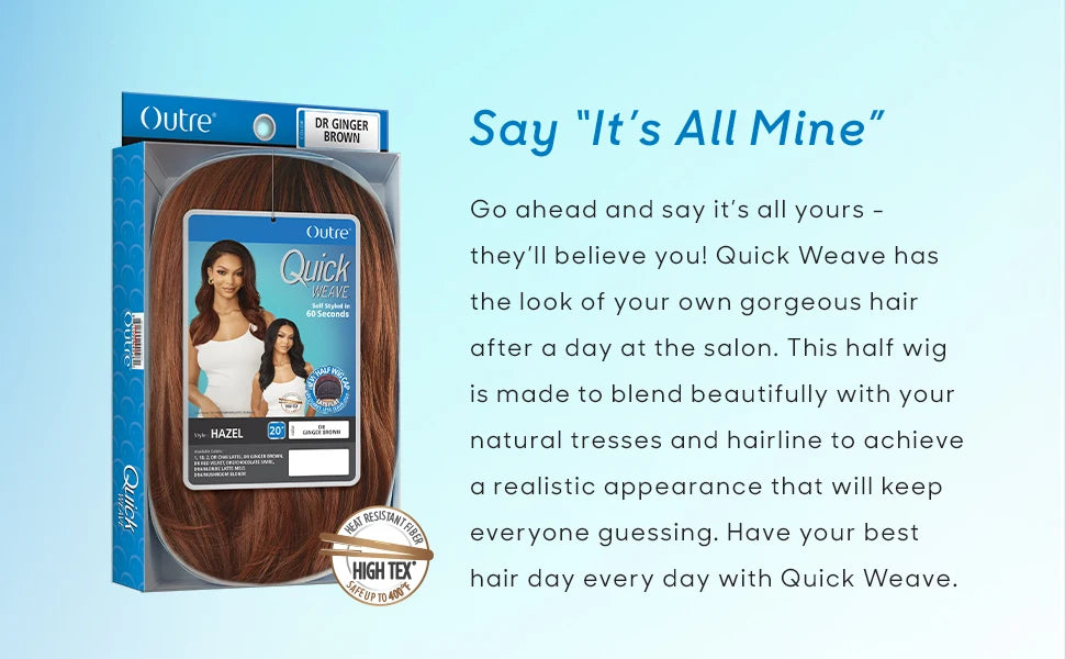 Outre Half Wig Quick Weave Neesha H301 – Leave Out, Textured Blow out Style, Natural Volume, Quick Weave Style