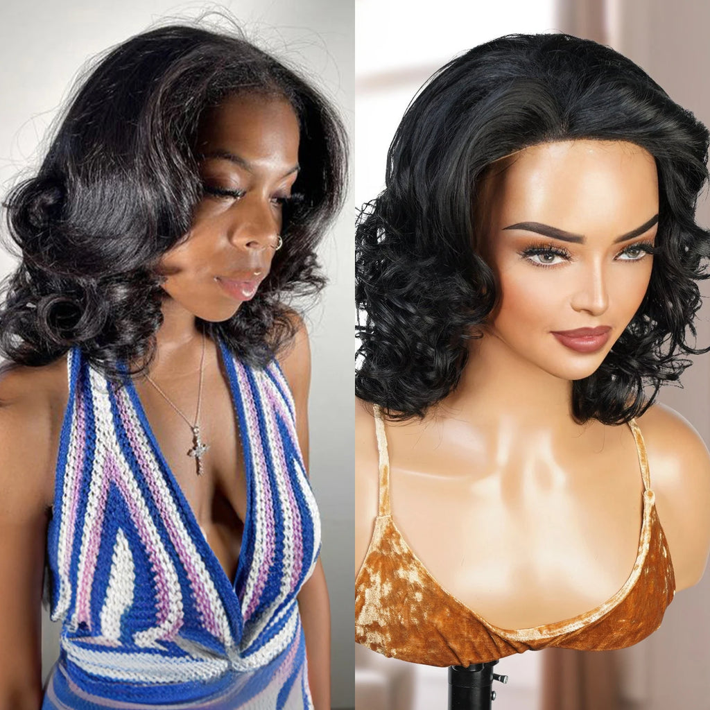 Body Wave Short Half Wig Dufa DF0017 - Glueless, Leave Out, Wear and go, Short Bob, Heat Safe