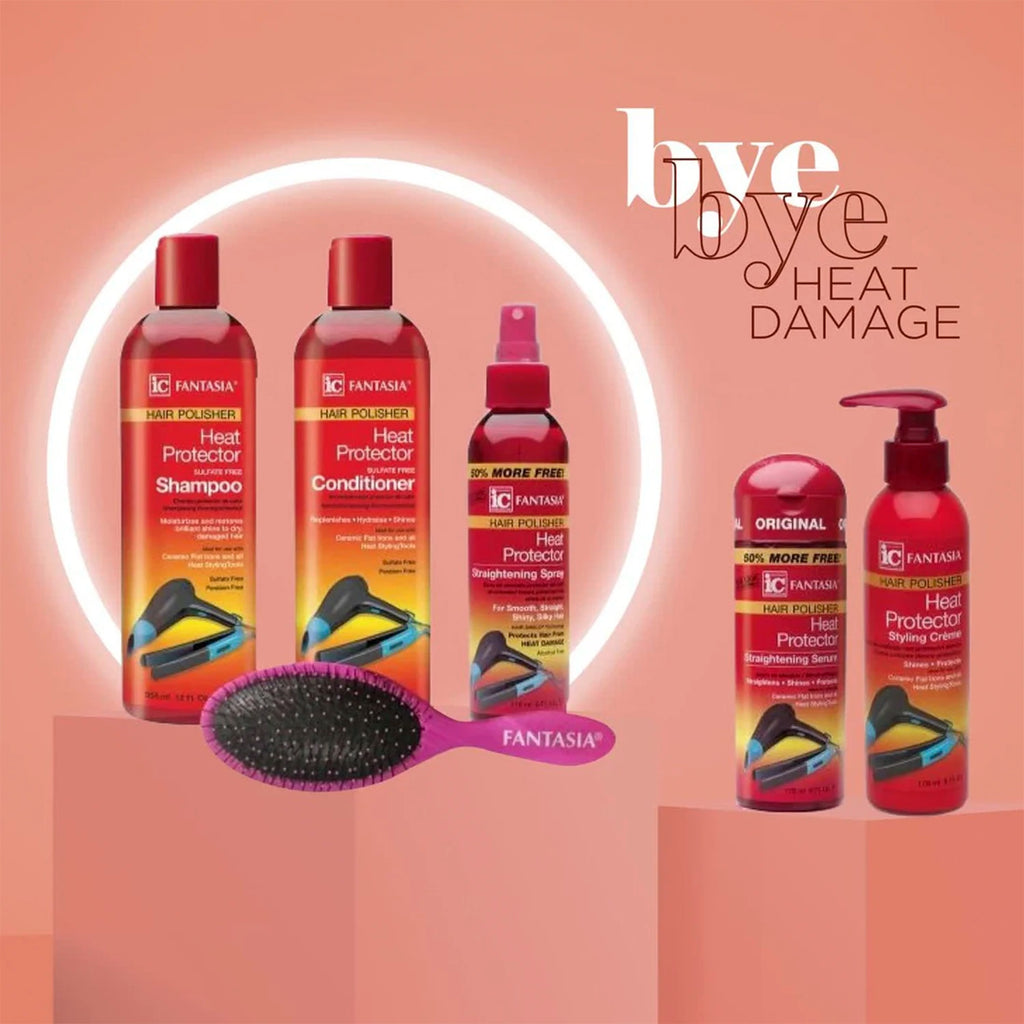 3Pack Deal Fantasia IC Hair Polisher Heat Protector Straightening Serum 2oz / 59.2ml - Heat Protection, Smooths & Reduces Frizz