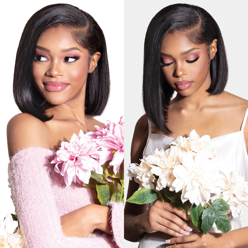 Shake-N-Go Human Hair Weave Dahlia HD Lace Closure 4X4 Yaky 12"