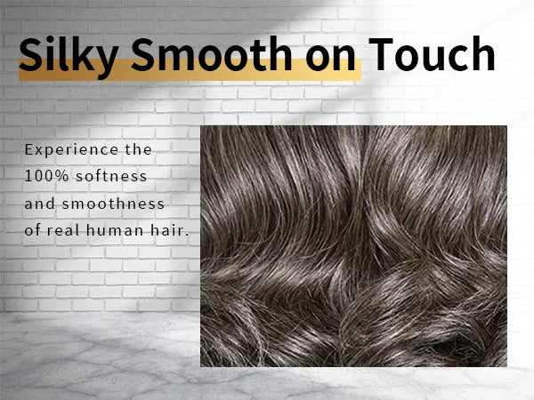 Salt and Pepper Loose Wave Lace Front Bob Wig Human Hair Side Part 5x5 HD Closure Lace Wig Ready To for Black Women