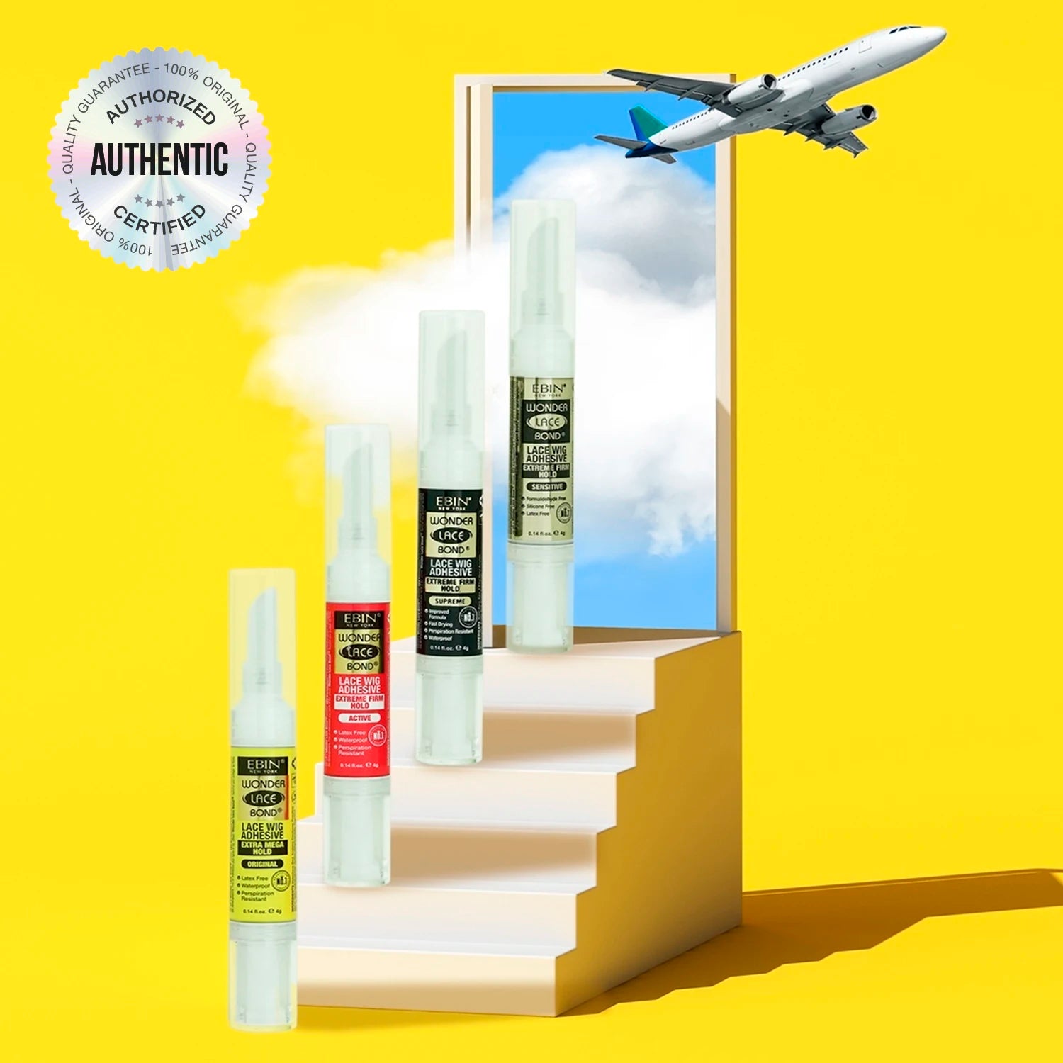 Ebin New York Wonder Lace Bond Lace Wig Adhesive Silicone Pen Type 0.14oz/ 4g - Easy Application, Perfect for Travel & Touch-Ups