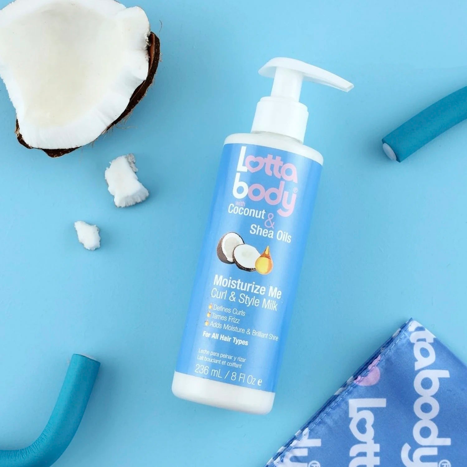 Lottabody Moisturize Me Curl & Style Milk 8oz - Hydrates and Defines Curls, Adds Shine, Softens Hair, Perfect for Styling