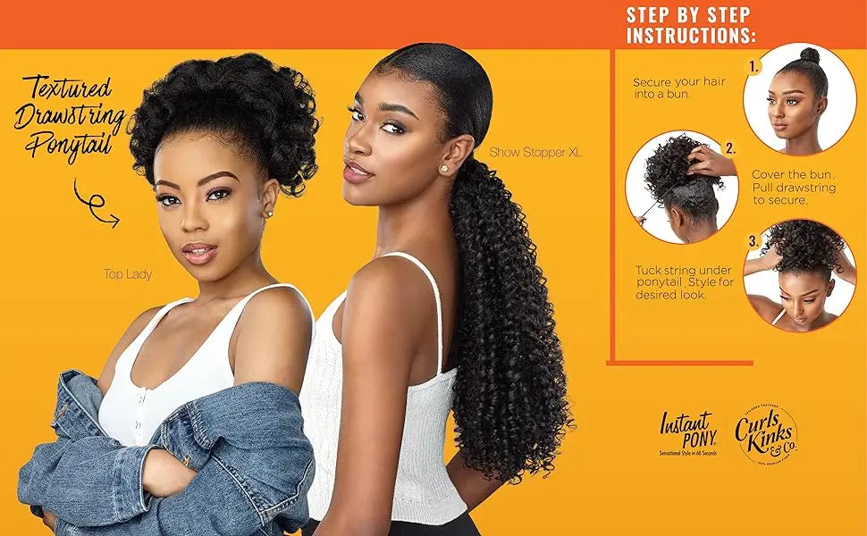 Sensationnel Instant Weave Curls Kinks N Co Synthetic Hair Half Wig Top Lady - Natural Curls, Easy to Wear, Stylish Look