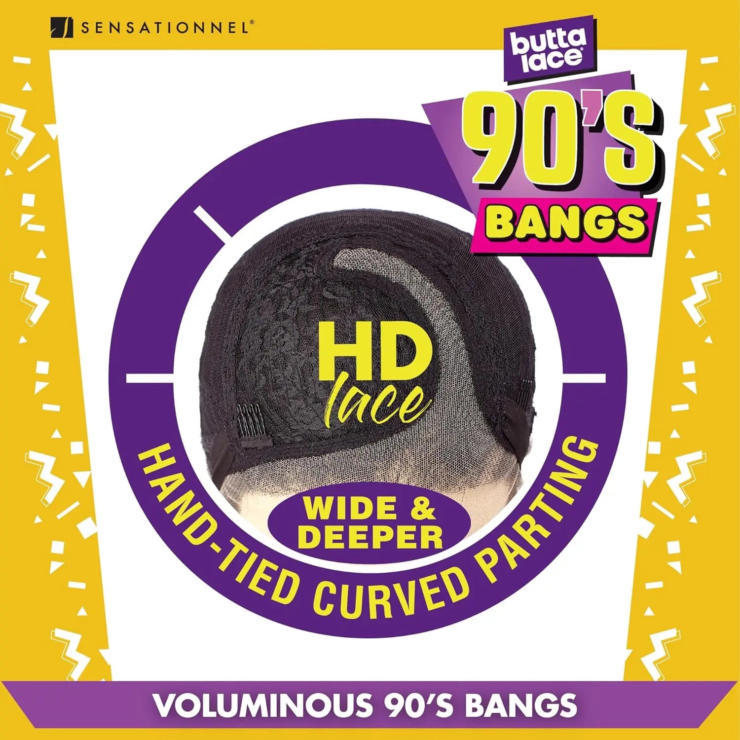 Sensationnel HD Lace Front Synthetic Wig Butta Lace Glueless 90'S Bangs Unit 906