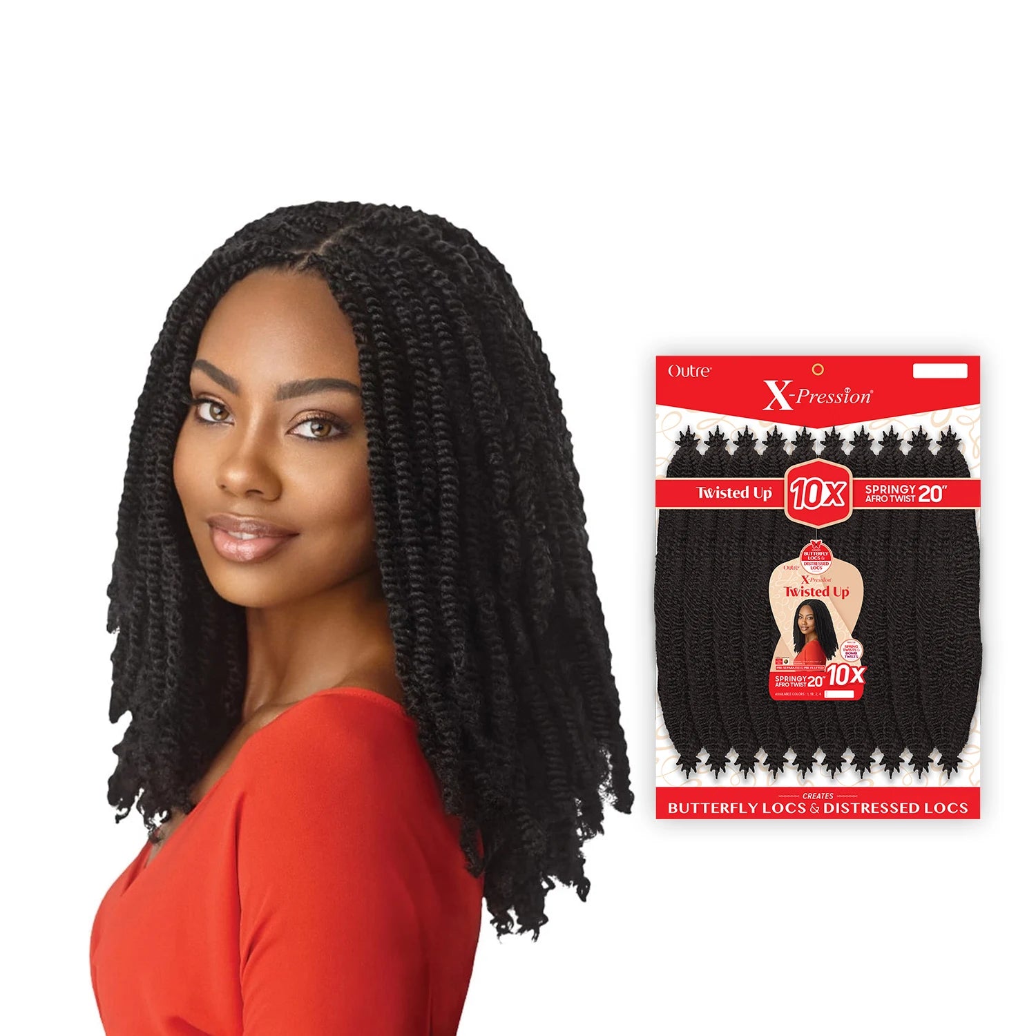 Outre Synthetic Crochet Braids X-Pression Twisted Up 10X Springy Afro Twist 20"