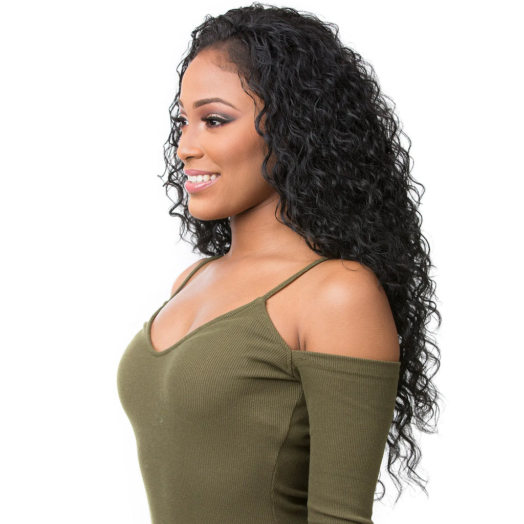 Sensationnel Synthetic Hair Half Wig Instant Weave Boutique Bundles Deep - Long Curly Style, Leave Out, Heat Safe