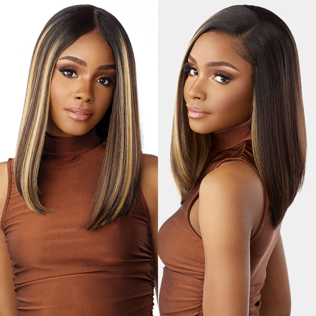 Sensationnel Cloud 9 What Lace Human Hair Blend HD Lace Front Wig Glueless 13X6 Shiyana 14" - Natural Look, Easy Wear