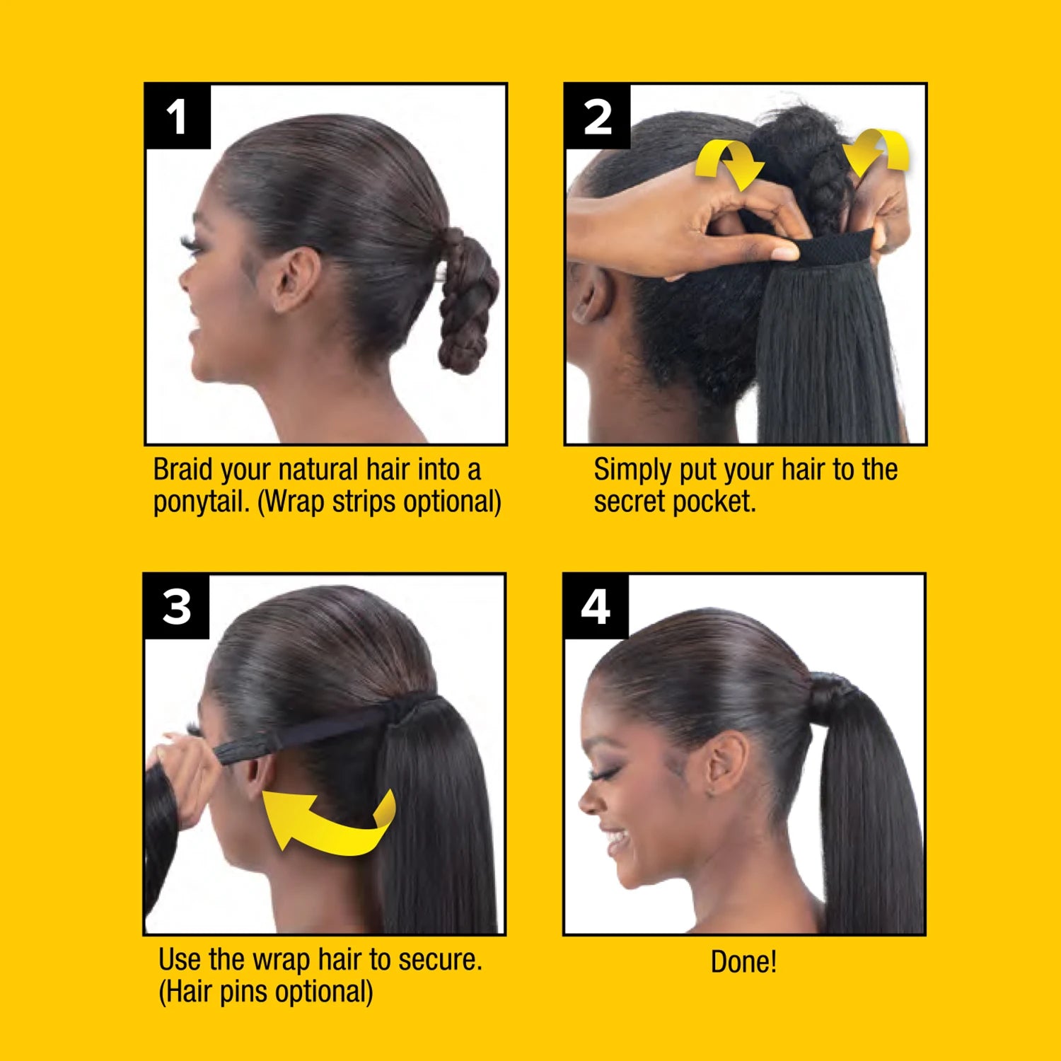 Shake-N-Go Weave Organique Pony Pro Synthetic Ponytail Loose Wave 26" with Secret Pocket made by Pre-sewn Weave