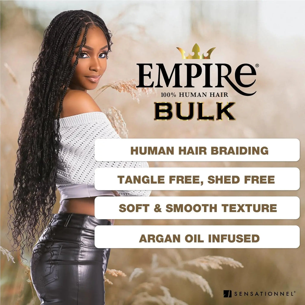 Sensationnel Human Hair Braids Empire Deep Body Bulk 22"