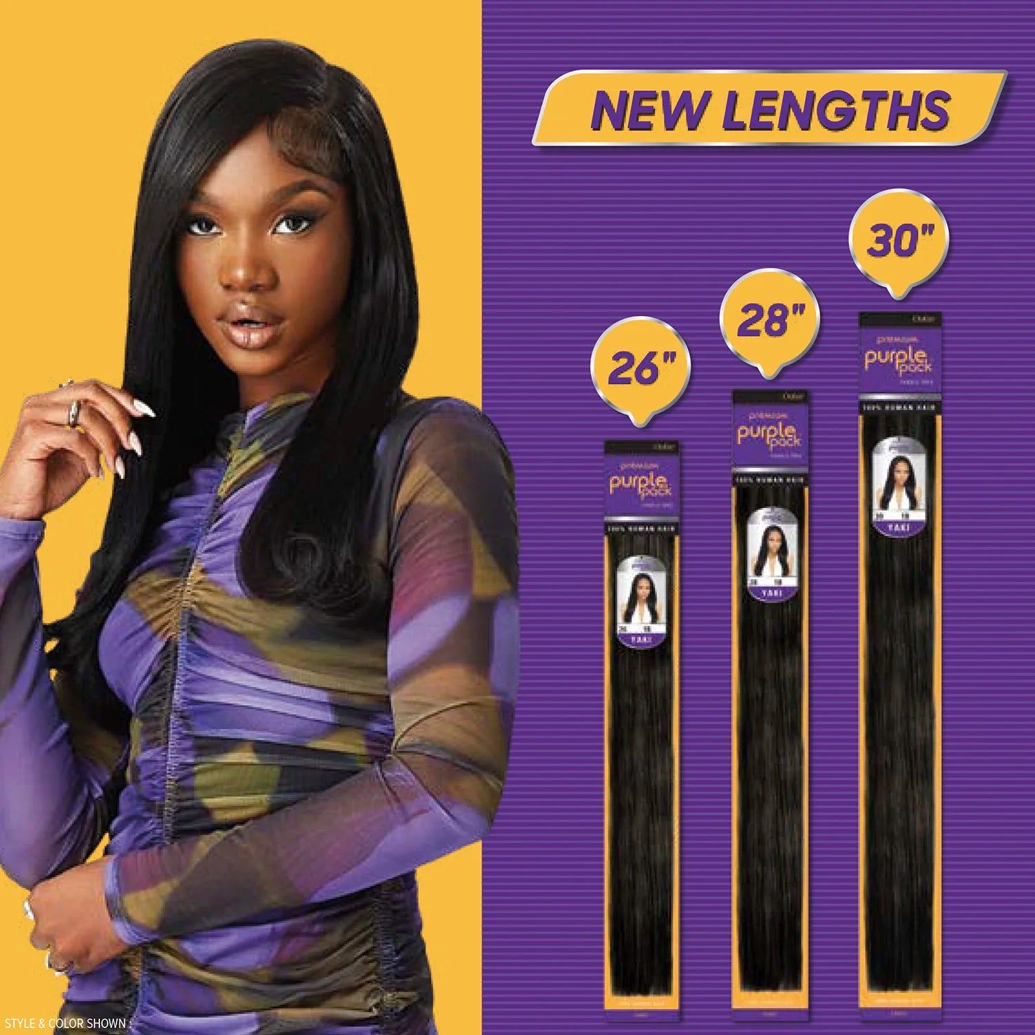 Outre Premium Purple Pack Human Hair Weave Yaki – Premium Quality, Soft & Smooth, Natural Feel, Easy to Style