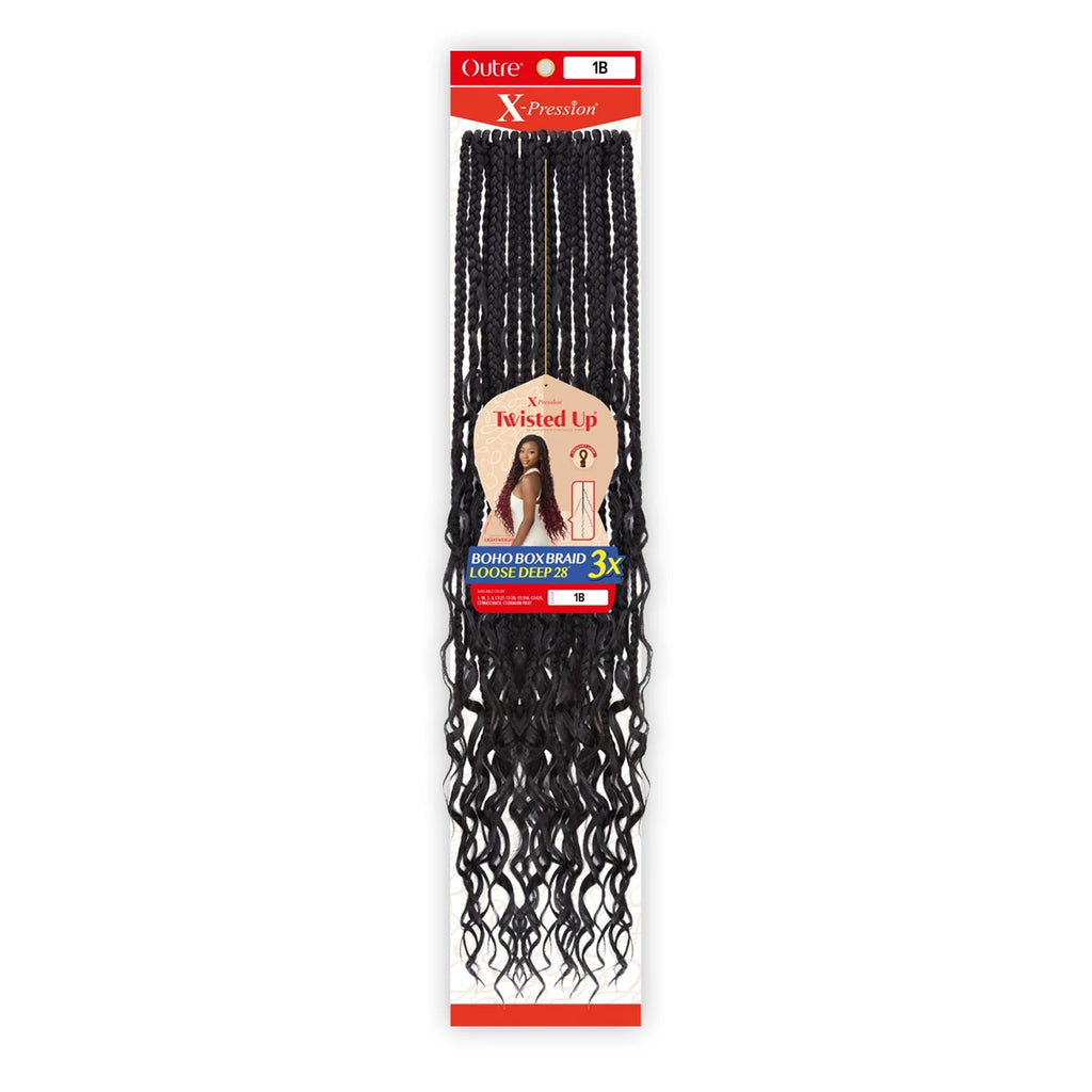 Outre Synthetic Crochet Braids X-Pression Twisted Up 3X Boho Box Braid Loose Deep 28"