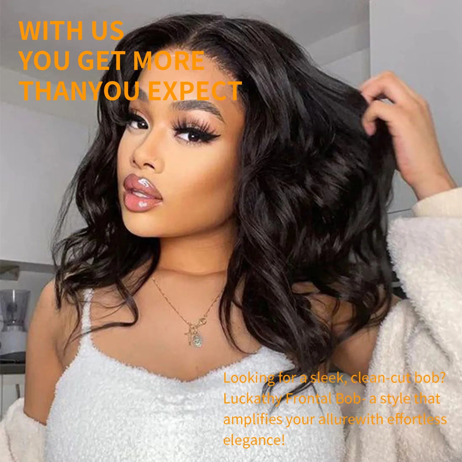 Short Bob Wig Body Wave Human Hair Wig With Bangs Full Machine Made Glueless For Black Women Loose Body Wave Human Hair Wig