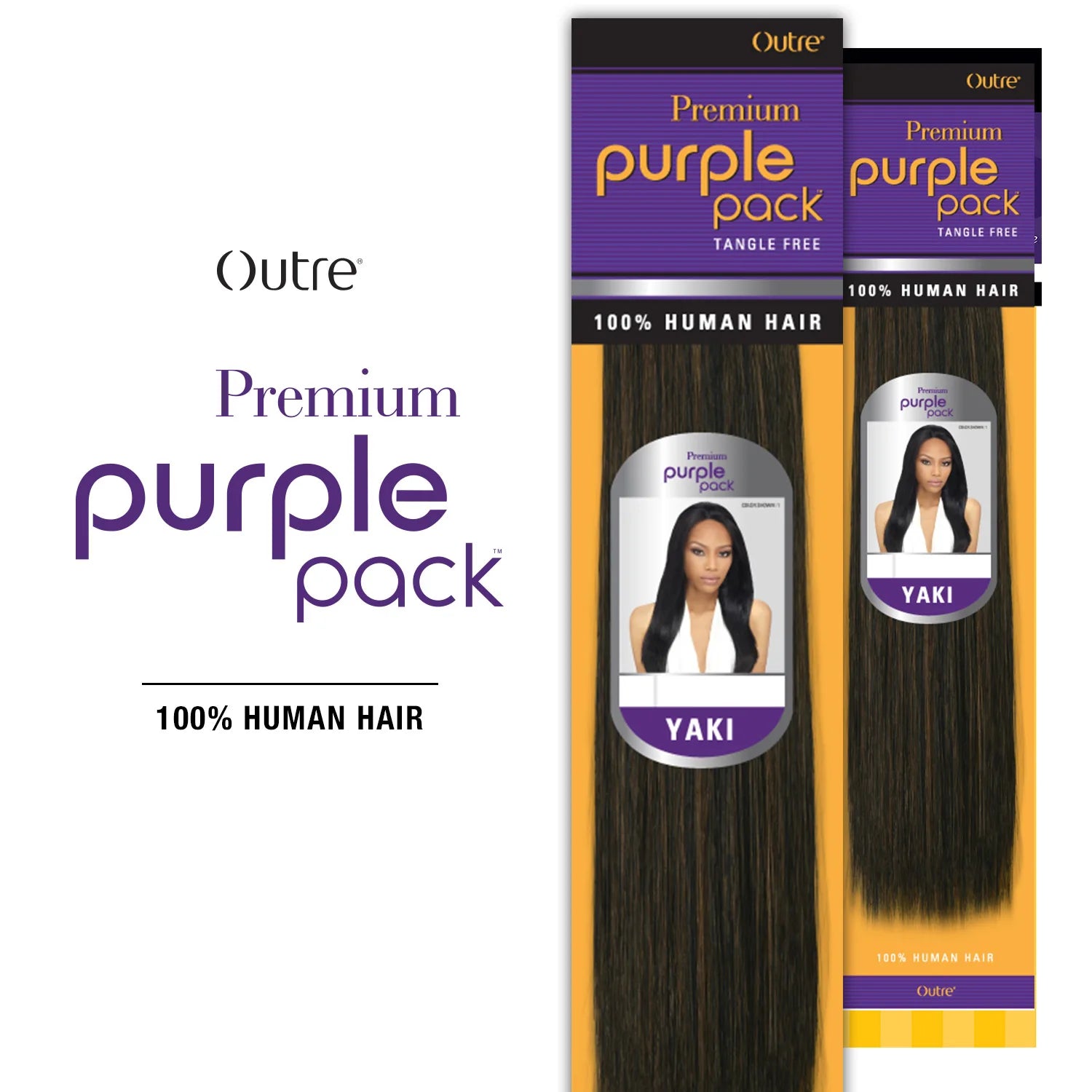 Outre Premium Purple Pack Human Hair Weave Yaki – Premium Quality, Soft & Smooth, Natural Feel, Easy to Style