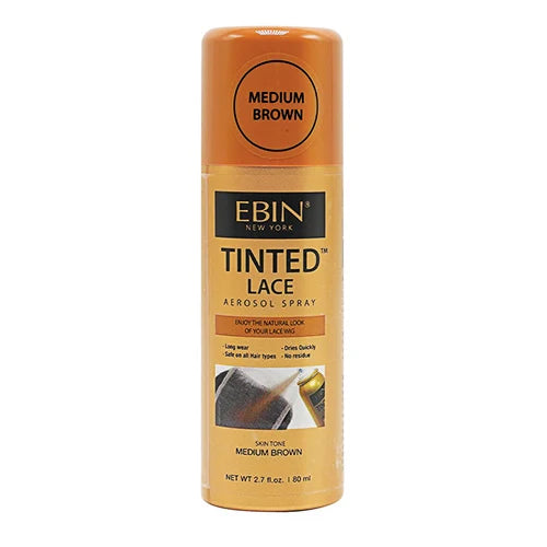 Ebin New York Tinted Lace Aerosol Spray 2.7oz/ 80ml - Quick Dry, Natural Tint, Ideal for Seamless Lace Blending