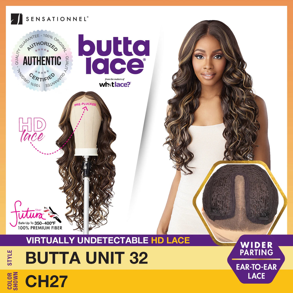 Sensationnel Butta Lace HD Lace Front Wig Unit 32 - Long, Realistic Hairline, Soft Waves, Easy to Style