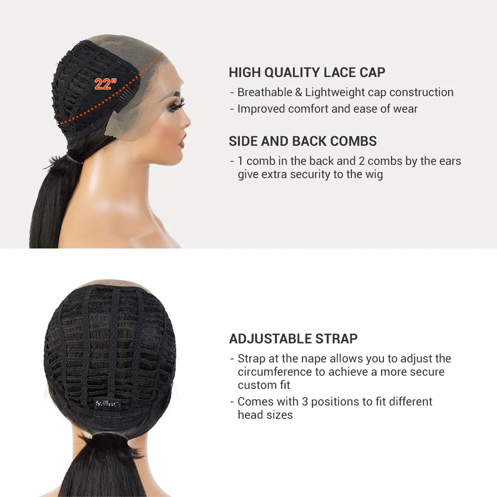 The Stylist Human Hair Blend Pre Plucked 13x6 Invisible HD Lace Frontal Wig Tastee [Neutral HD Lace]