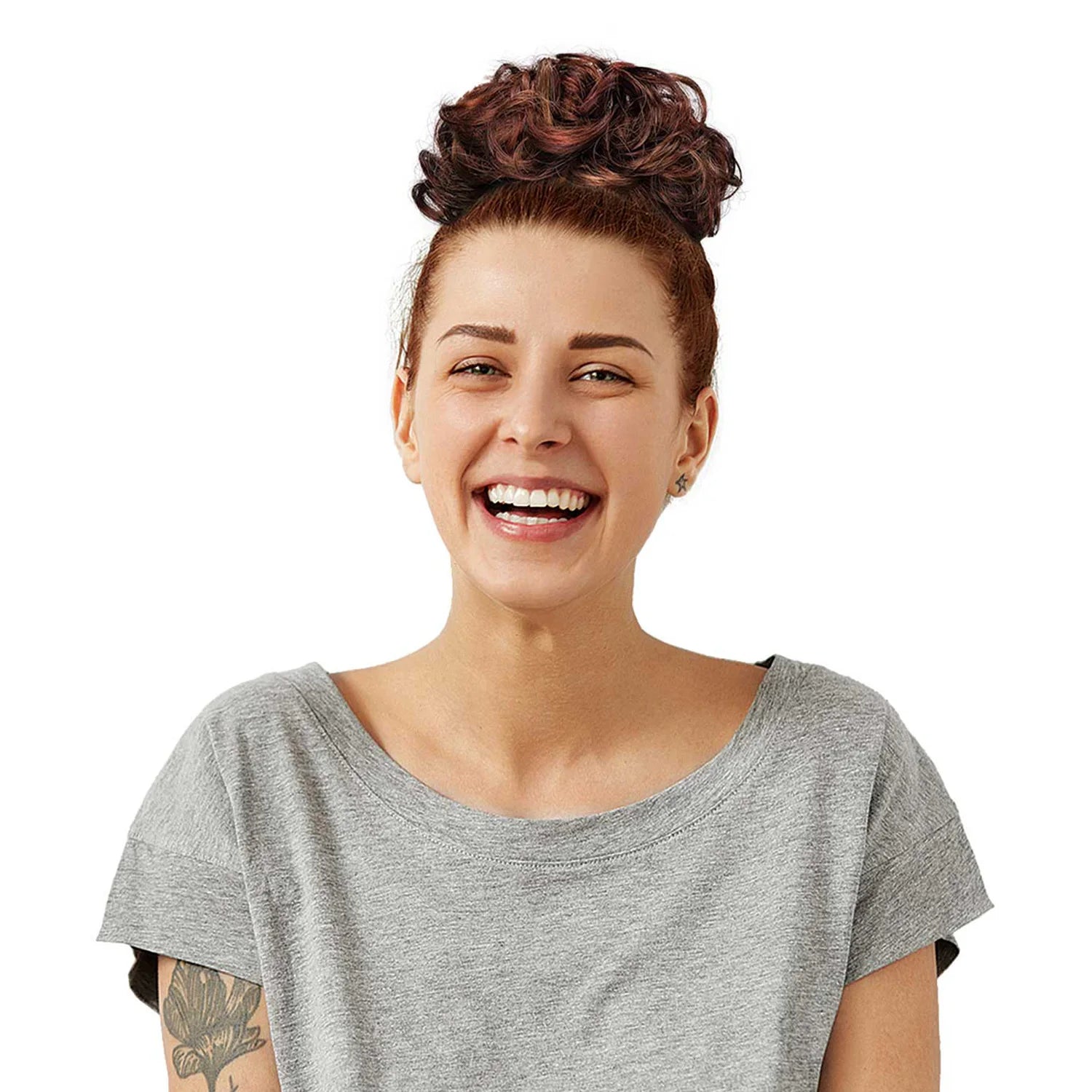 Janet Collection Human Hair Blend Synthetic Bun Remy Illusion Scrunch Tendril