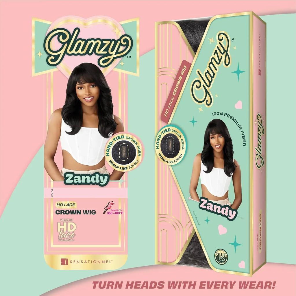 Sensationnel Synthetic HD Lace Crown Wig Glamzy Glueless Hand-Tied Zandy