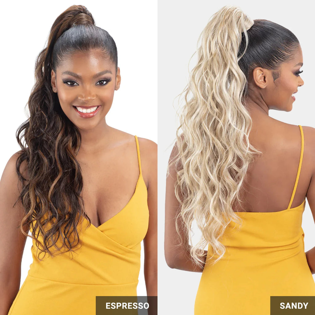 Shake-N-Go Weave Organique Pony Pro Synthetic Ponytail Loose Wave 26" with Secret Pocket made by Pre-sewn Weave