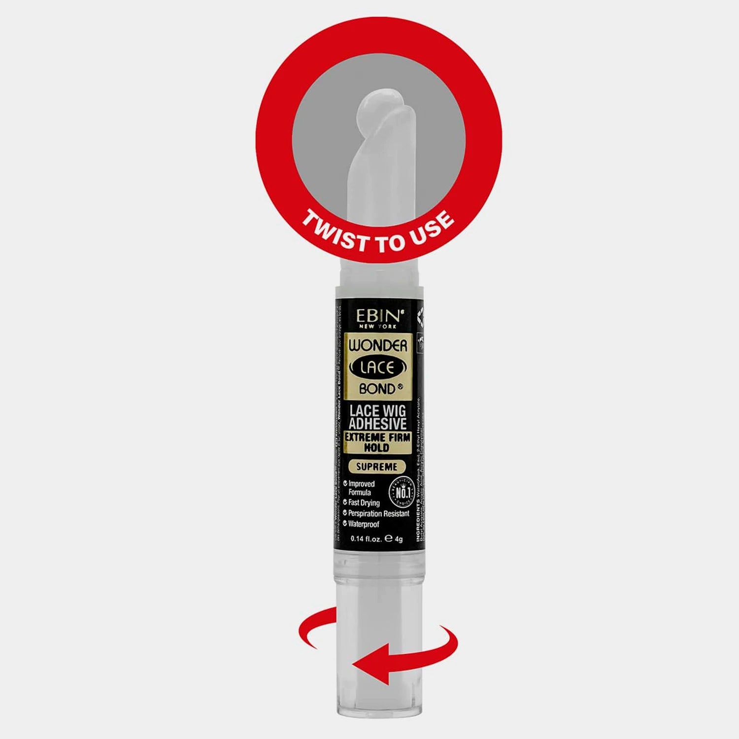 Ebin New York Wonder Lace Bond Lace Wig Adhesive Silicone Pen Type 0.14oz/ 4g - Easy Application, Perfect for Travel & Touch-Ups