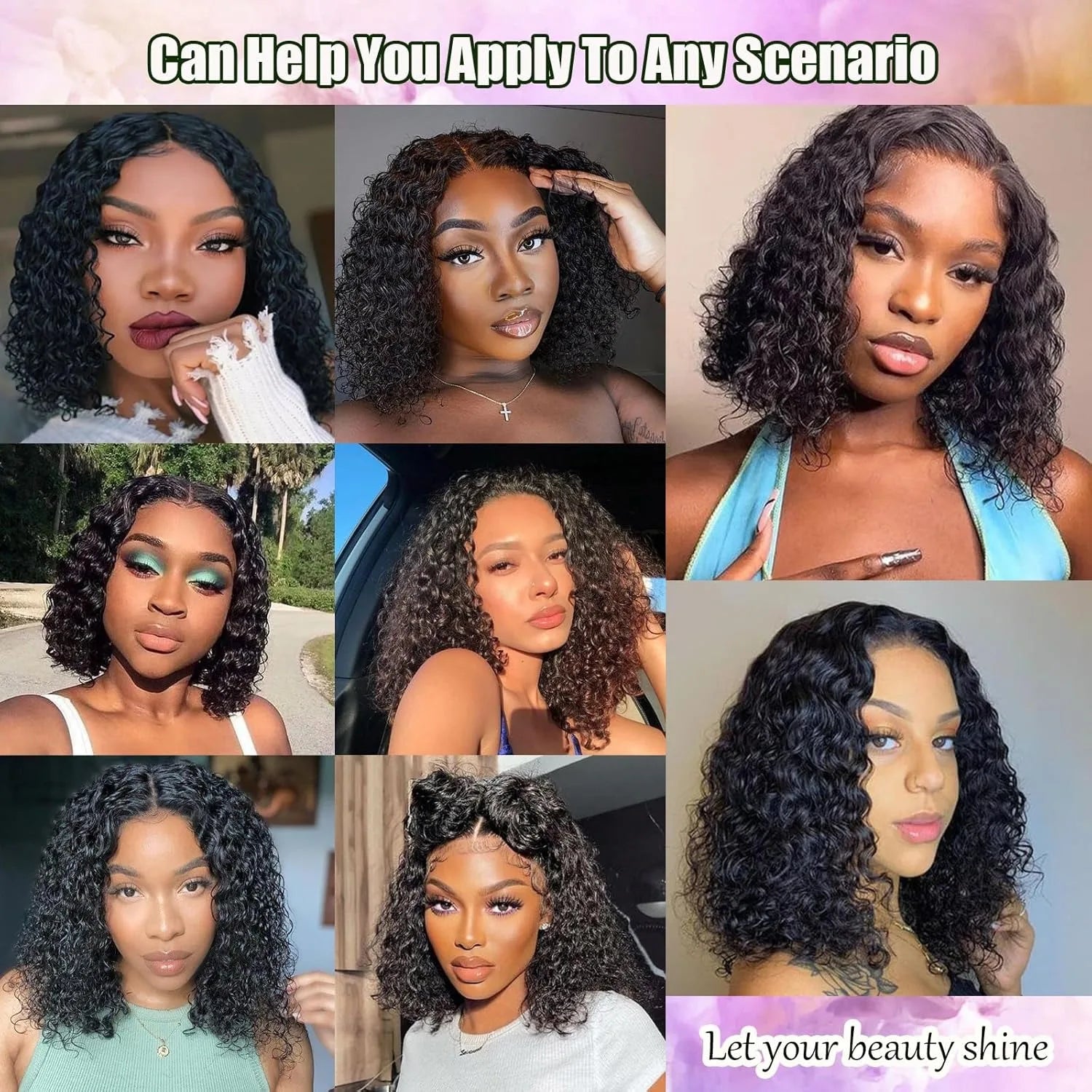 Water Wave 4x4 Closure Wigs Human Hair Glueless Bob Wig Human Hair Pre Plucked 13x4 Deep Curly Lace Front Wig 180% Density Full