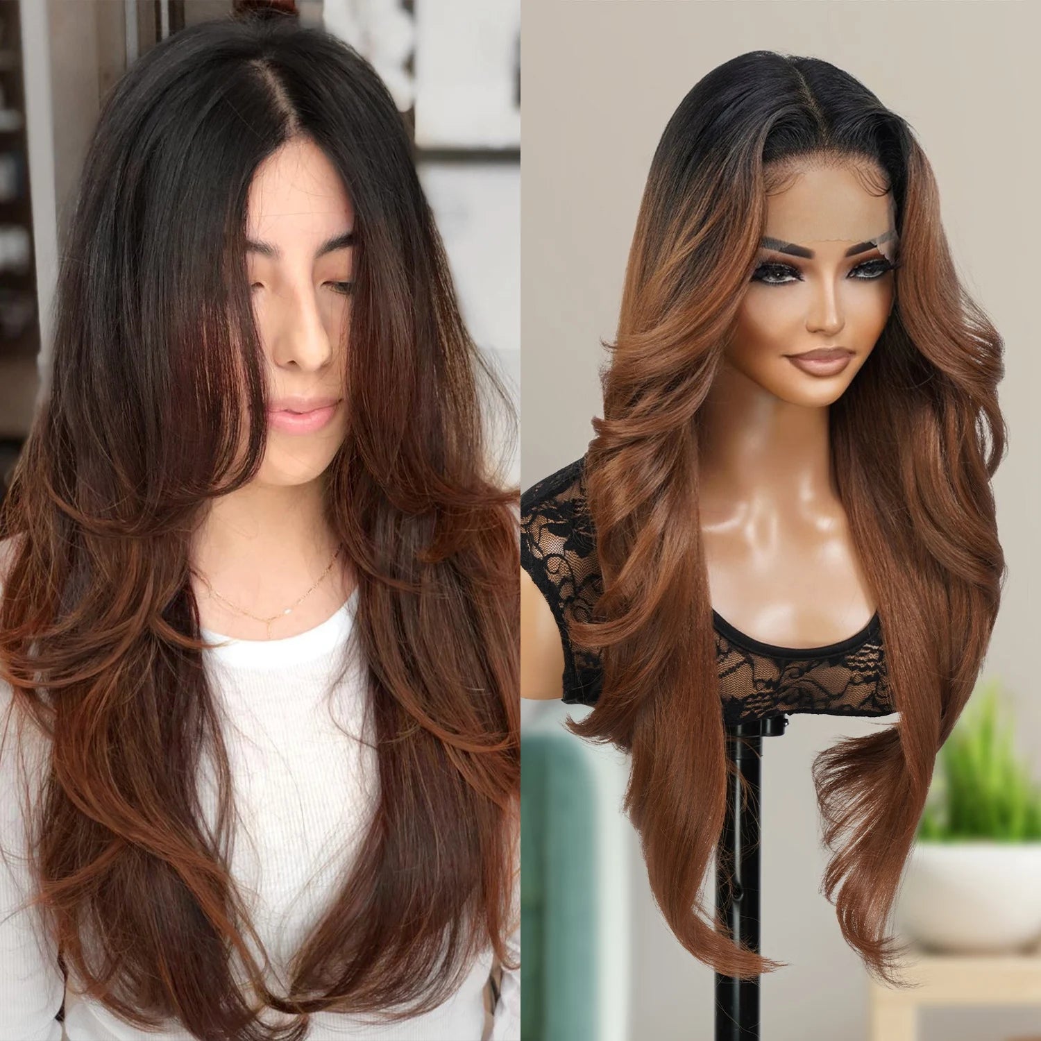 The Stylist Human Hair Blend Pre Plucked 13x6 Invisible HD Lace Frontal Wig Tastee [Neutral HD Lace]