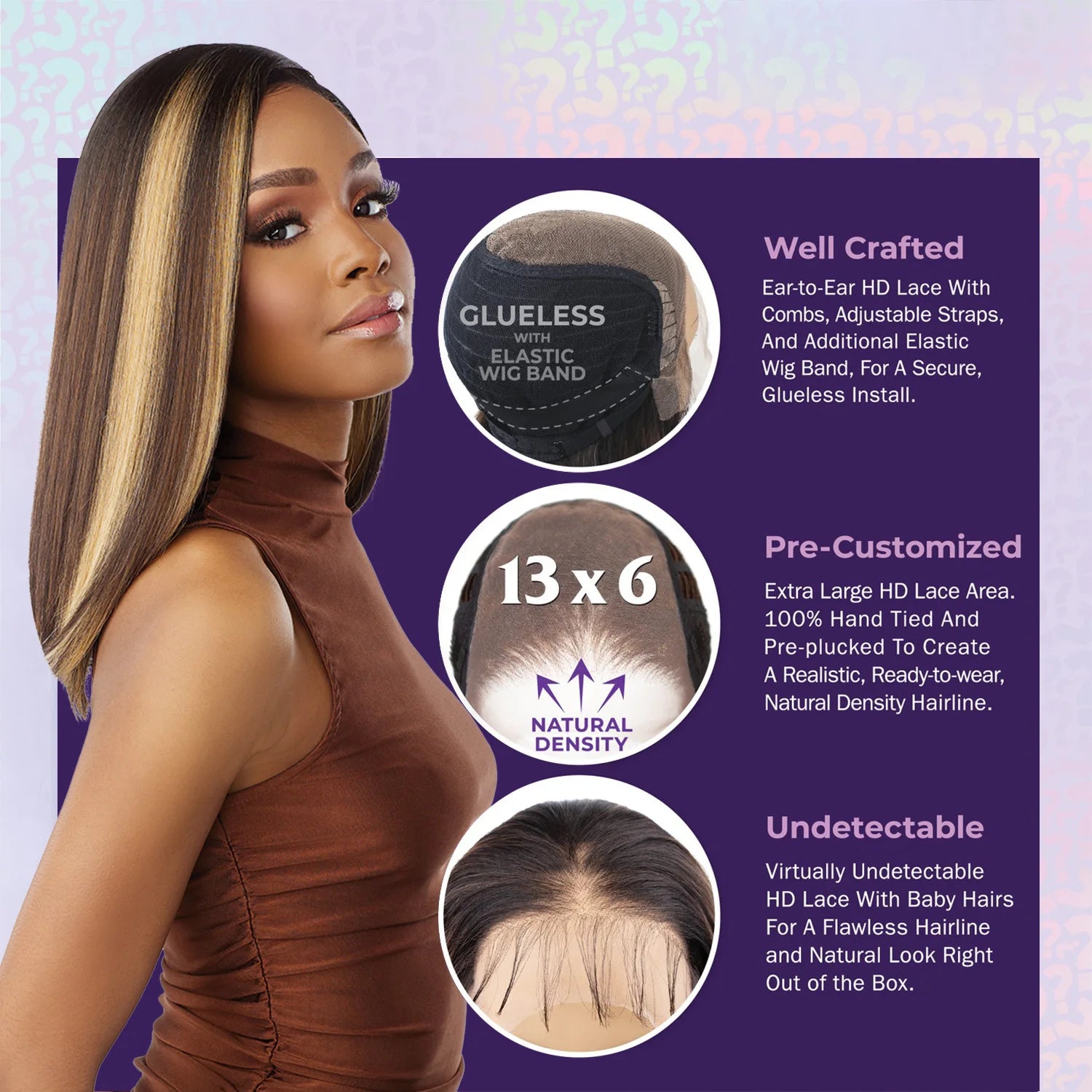 Sensationnel Cloud 9 What Lace Human Hair Blend HD Lace Front Wig Glueless 13X6 Shiyana 14" - Natural Look, Easy Wear