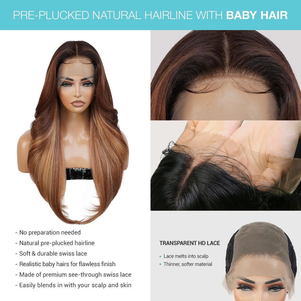 The Stylist Human Hair Blend Pre Plucked 13x6 Invisible HD Lace Frontal Wig Tastee [Neutral HD Lace]