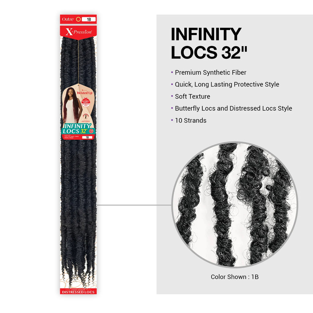 Outre Synthetic Crochet Braids X-Pression Twisted Up Infinity Locs 32"
