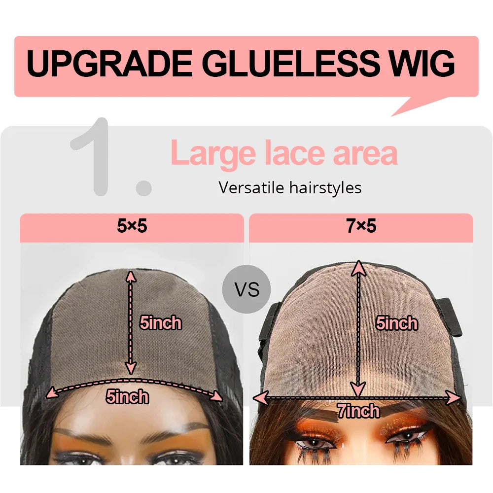 13x4 HD Lace Frontal Wig 40 Inch Brazilian Deep Wave Glueless Lace Wig in Dark Reddish Brown with 7x5 Closure Human Hair Wig