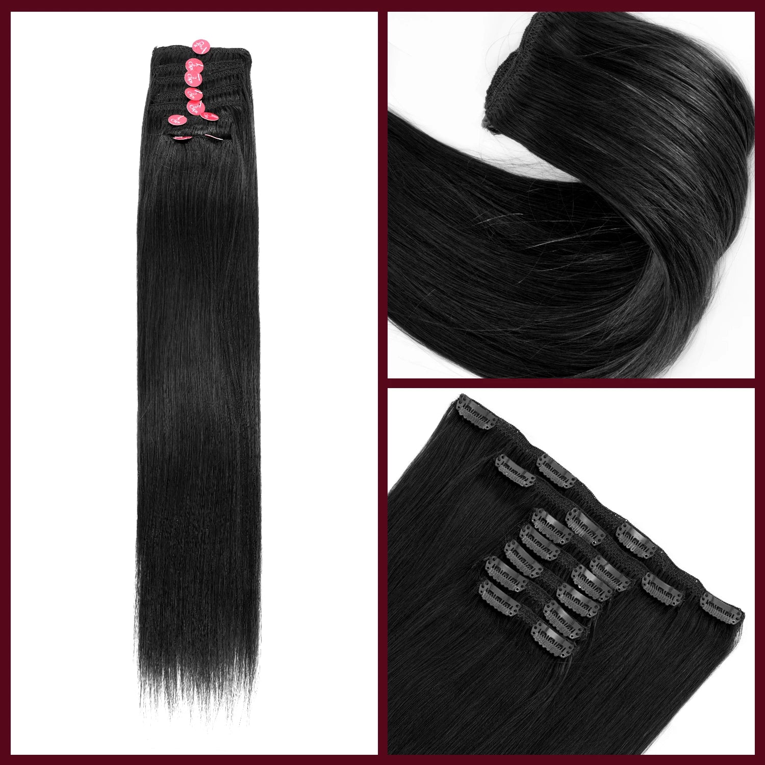 Starlet 100% Human Hair Seamless Clip In Extensions Straight 18"