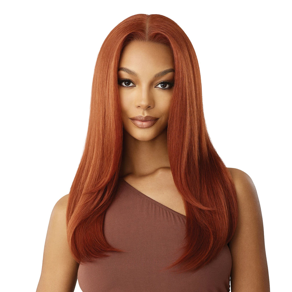 Outre Human Hair Blend Glueless HD 5X5 Lace Front Closure Synthetic Wig HHB-Natural Yaki 22"