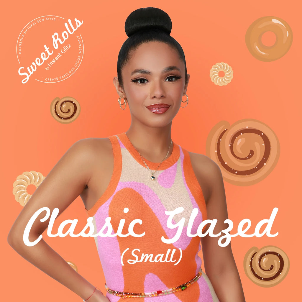 Instant Glitz Synthetic Hair Bun Sweet Rolls Classic Glazed (S)