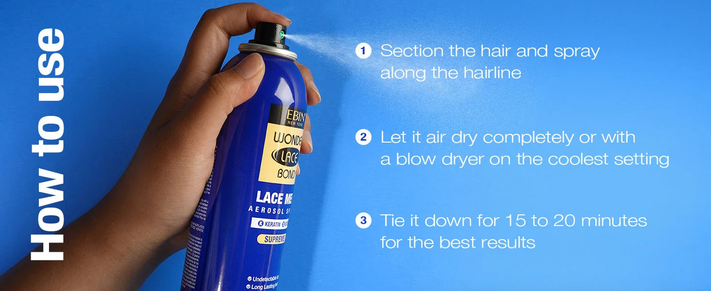 Ebin New York Wonder Bond Melt Spray Keratin - Extra Strong Hold, Seamless Lace Blend, Keratin Infused for Healthy Hair