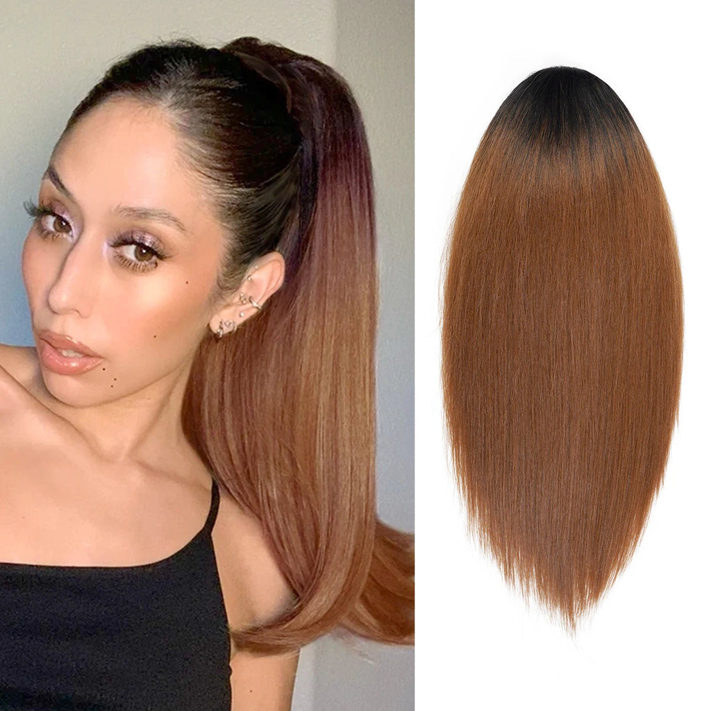 Instant Glitz Synthetic Drawstring Ponytail Straight 18"