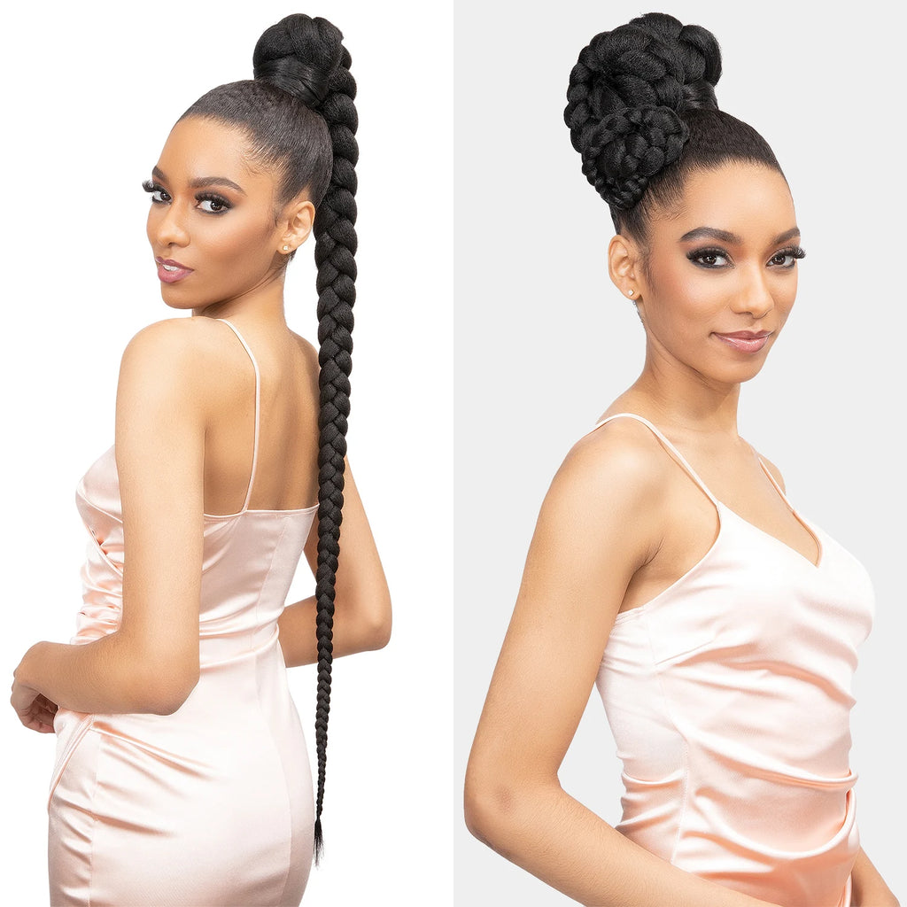 Janet Collection Human Hair Prime Unimix Ponytail Remy Illusion Snatch N Wrap Large Box 42"