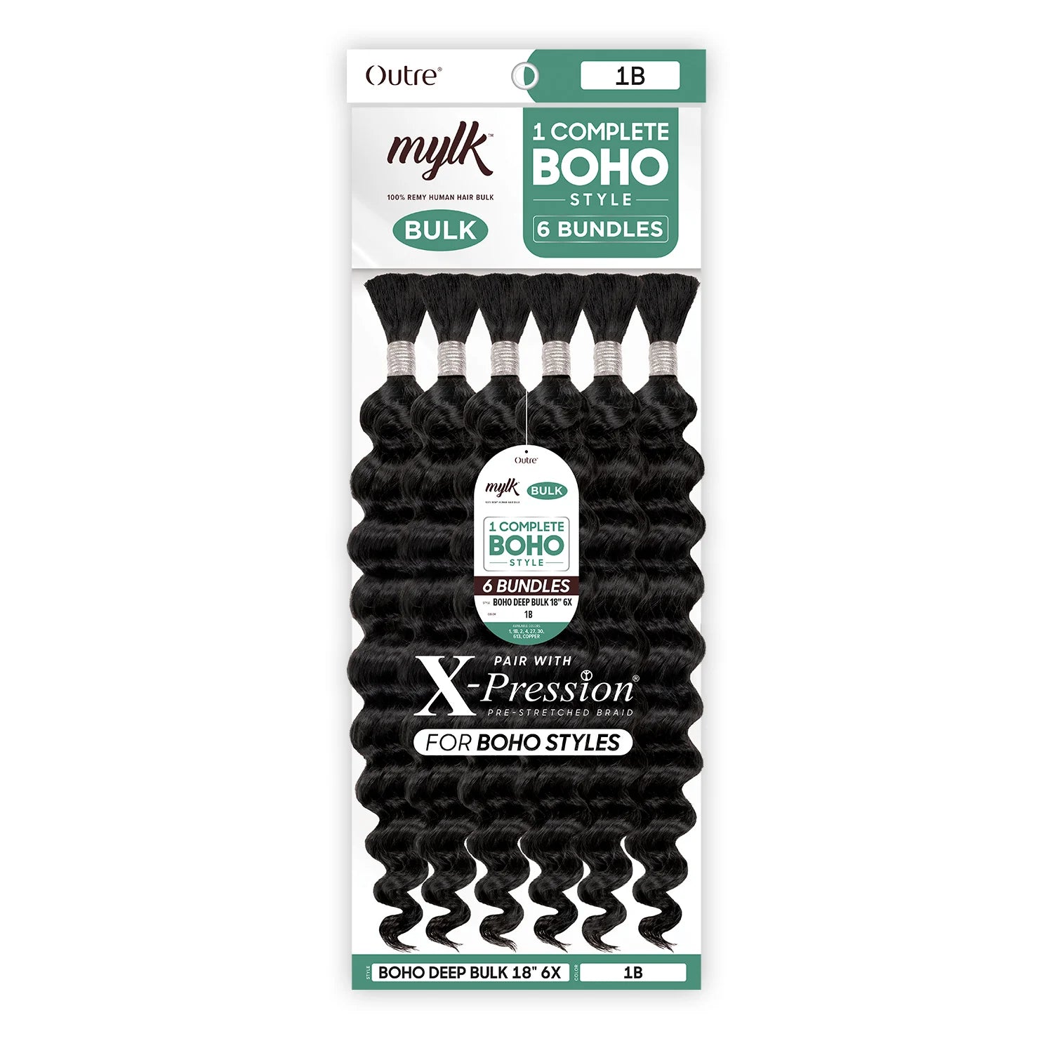 Outre Remi Human Hair Braids Mylk Boho Deep Bulk 18" 6X