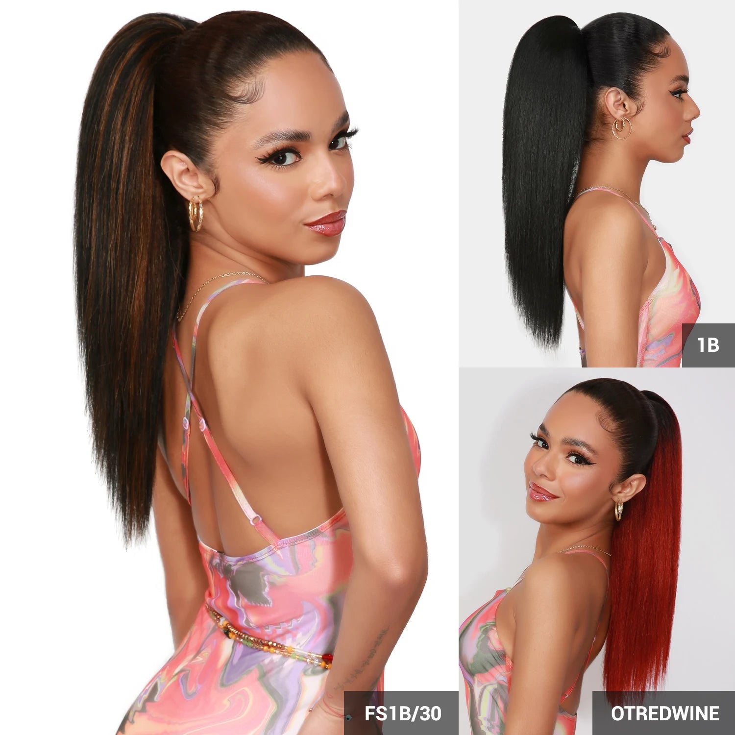 Instant Glitz Synthetic Drawstring Ponytail Straight 18"