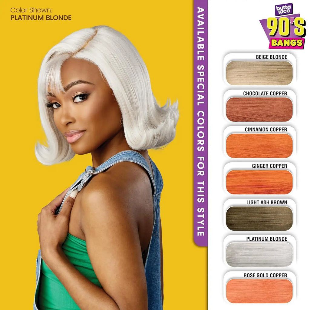 Sensationnel HD Lace Front Synthetic Wig Butta Lace Glueless 90'S Bangs Unit 907