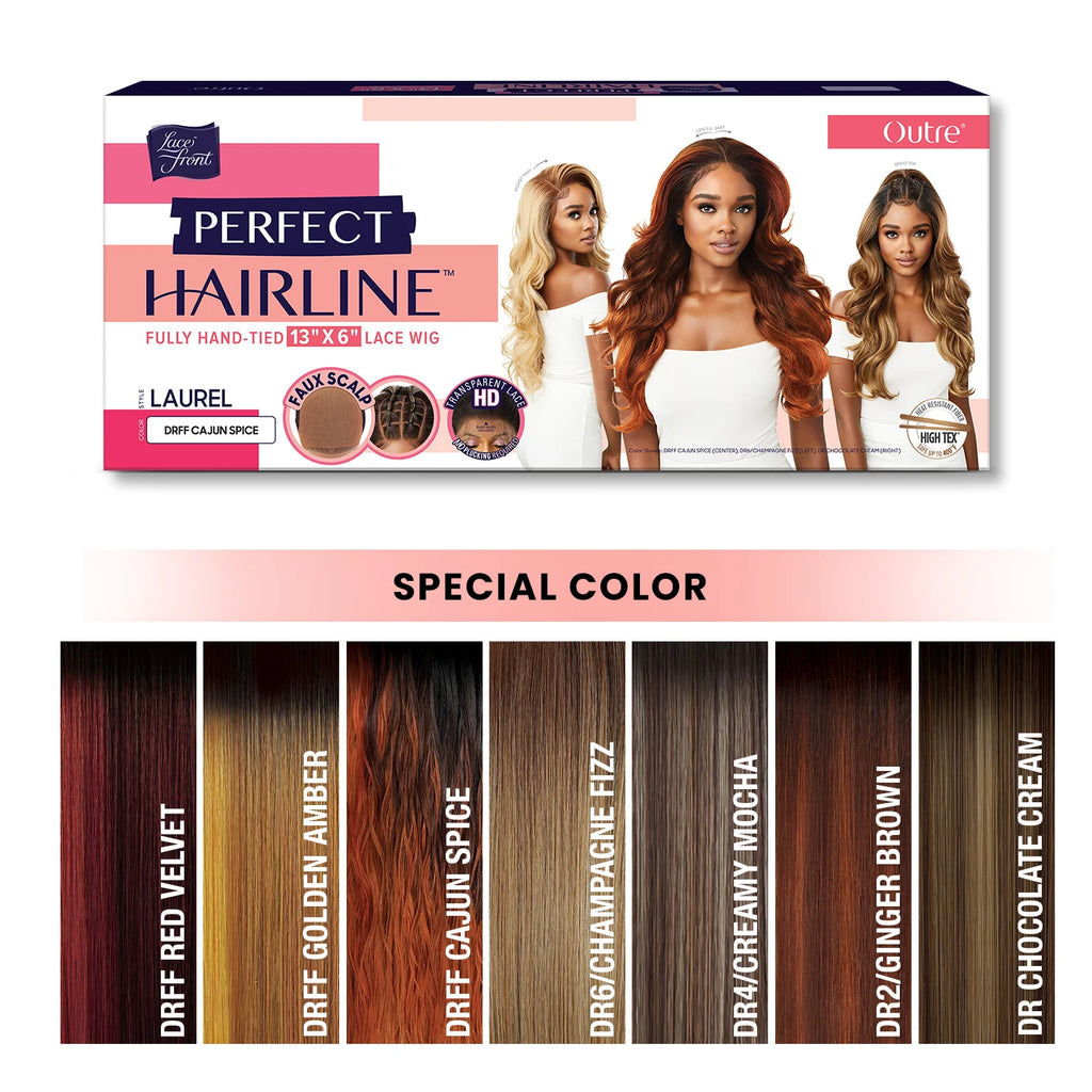 Outre Perfect Hairline Glueless HD Lace Front Wig Fully Hand-Tied 13X6 Lace Wig Laurel - Loose Wave Style, Easy Styling