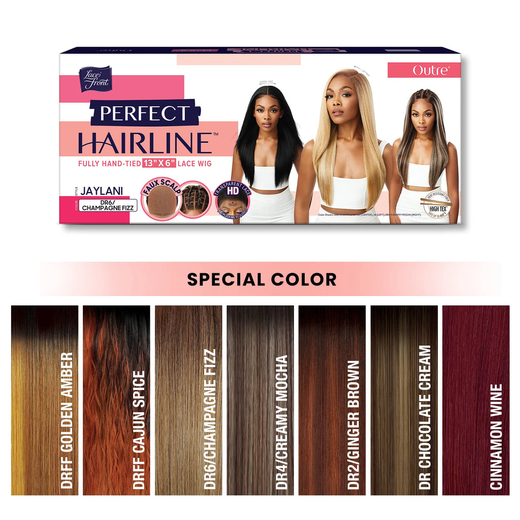 Outre Perfect Hairline HD Lace Front Wig Fully Hand-Tied 13X6 Lace Wig Jaylani - Soft, Natural Curls, Comfortable Wear