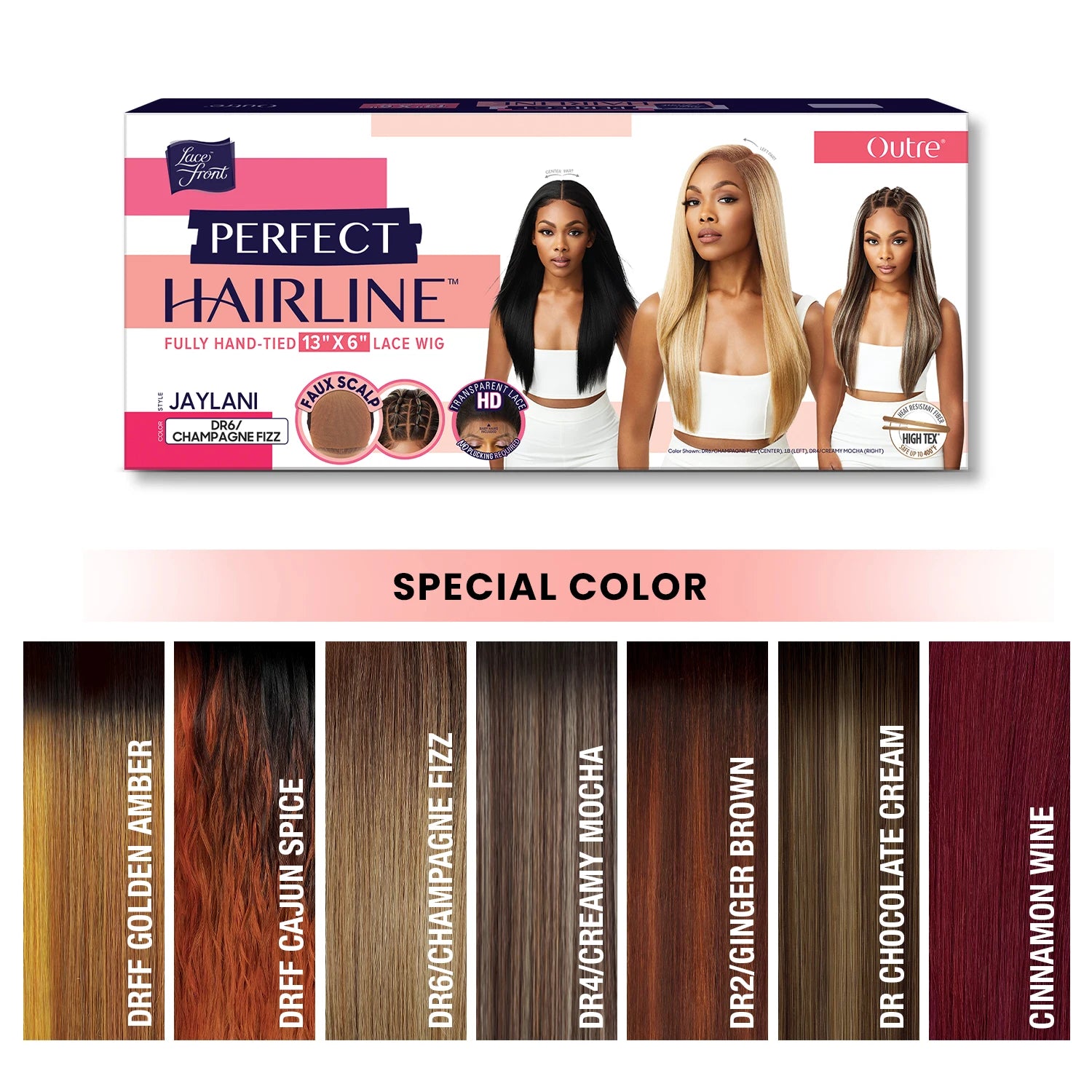 Outre Perfect Hairline HD Lace Front Wig Fully Hand-Tied 13X6 Lace Wig Jaylani - Soft, Natural Curls, Comfortable Wear