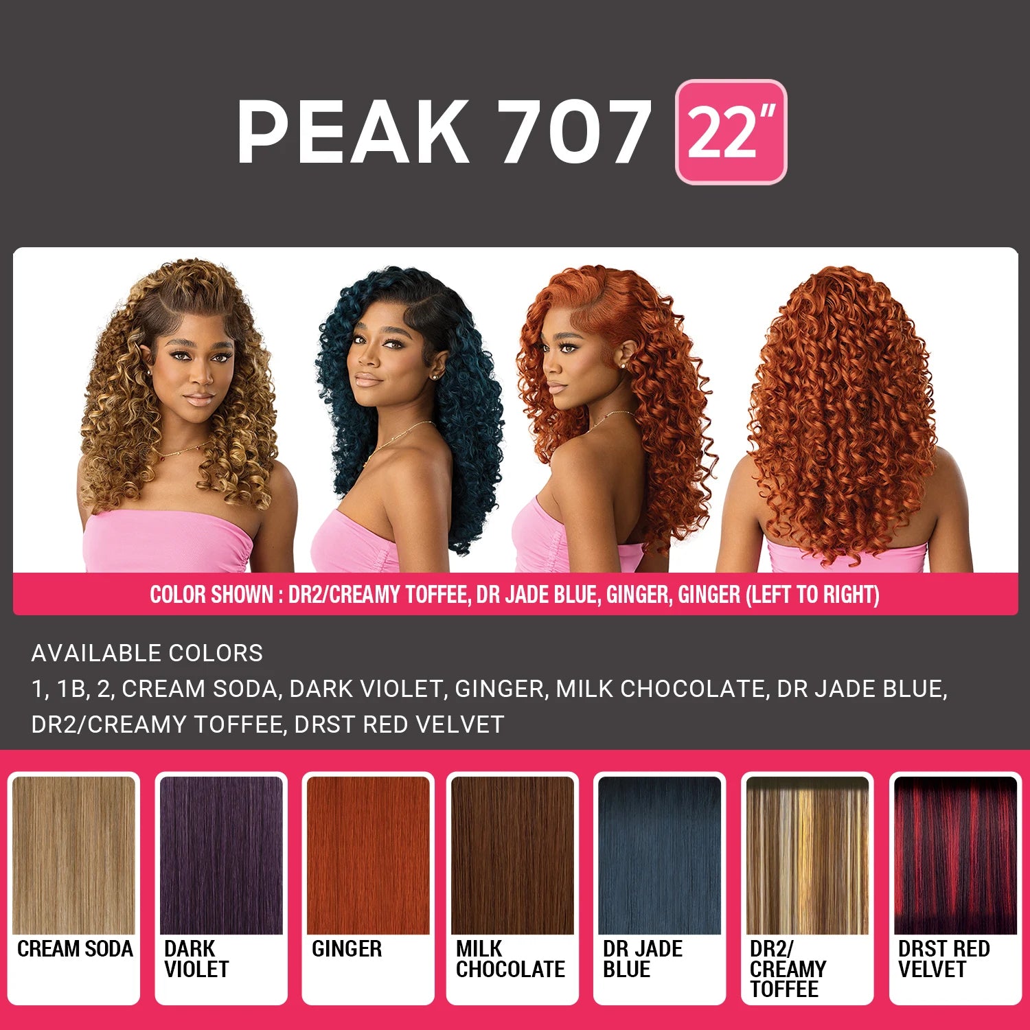 Lace Frontal Synthetic Wig Perfect Hairline Glueless Fully Hand-Tied 13X6 True Frontal Peak 707