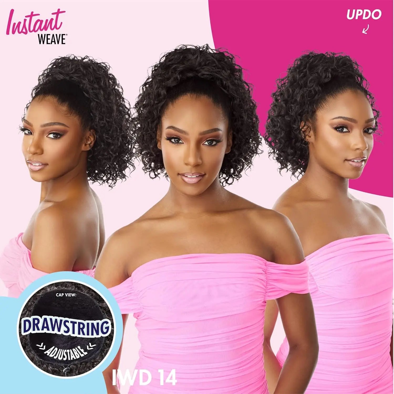 Sensationnel Instant Weave Half Wig Drawstring Cap IWD 14 - Versatile Half Wig, Quick & Easy Styling, Effortless Style