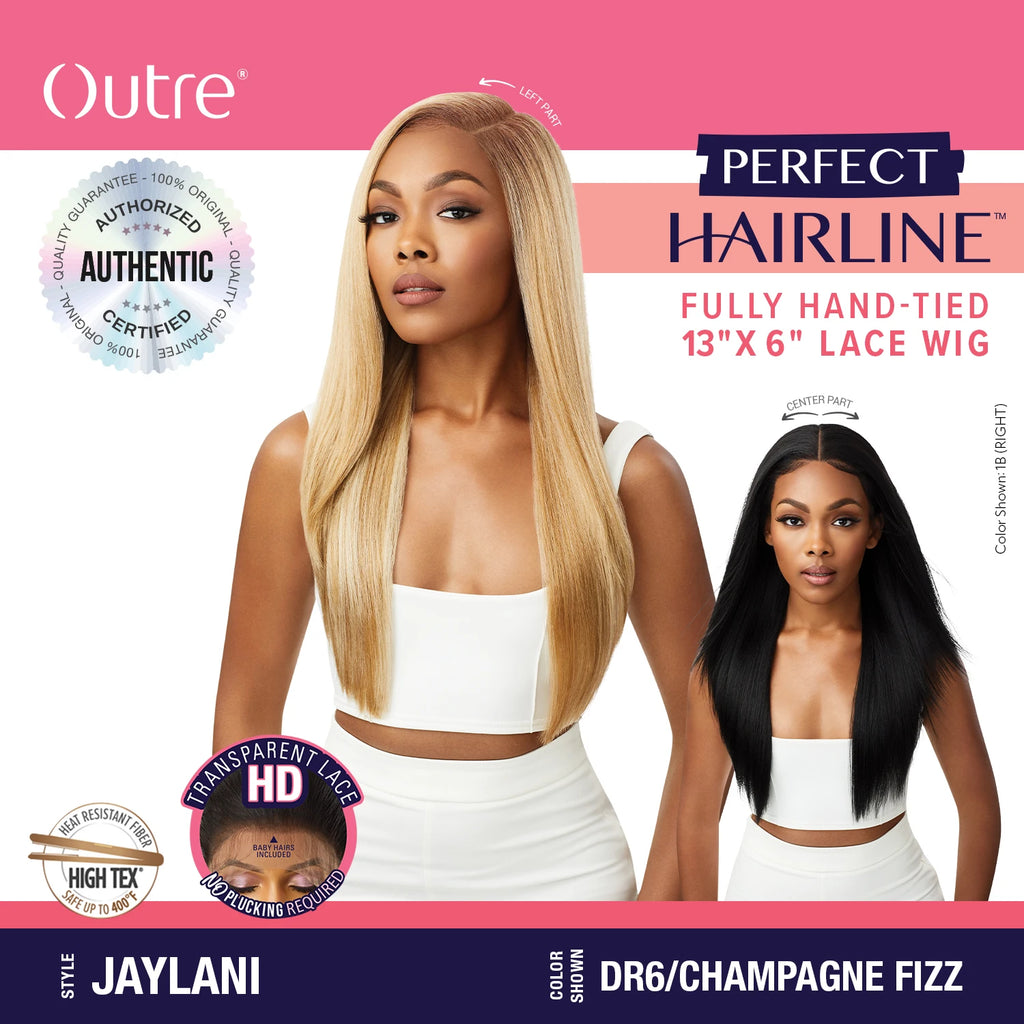 Outre Perfect Hairline HD Lace Front Wig Fully Hand-Tied 13X6 Lace Wig Jaylani - Soft, Natural Curls, Comfortable Wear