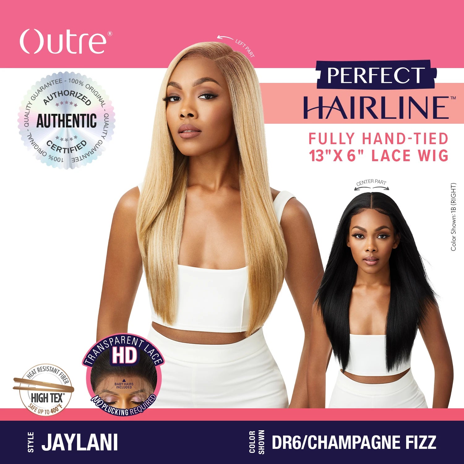 Outre Perfect Hairline HD Lace Front Wig Fully Hand-Tied 13X6 Lace Wig Jaylani - Soft, Natural Curls, Comfortable Wear
