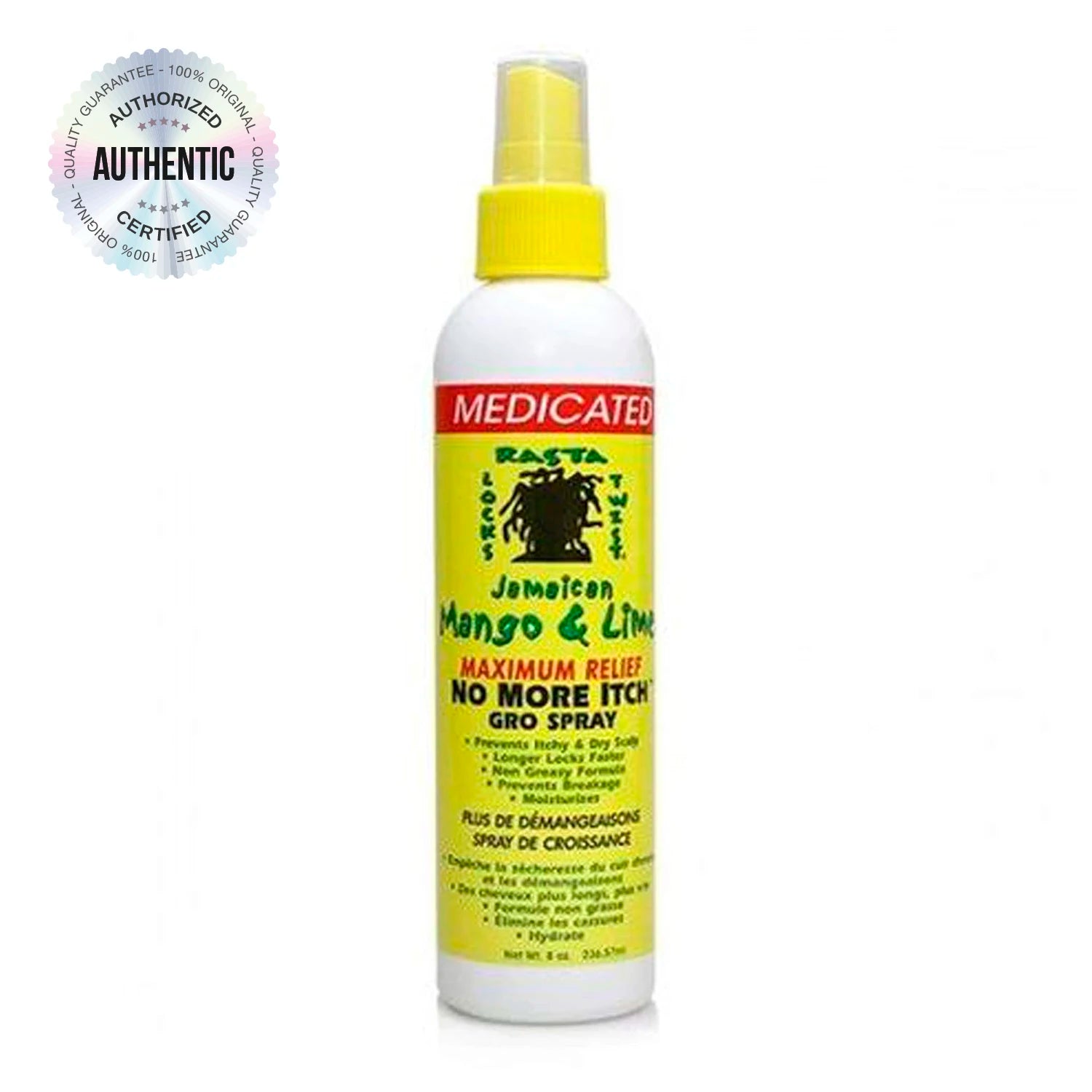 Jamaican Mango & Lime No More Itch Gro Spray 8oz - Soothes Scalp, Reduces Itching, Refreshing Formula