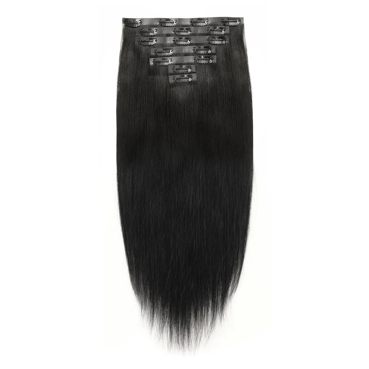 100% Human Hair Ultra Thin PU Seamless Clip In Extensions 7pcs Straight 18"